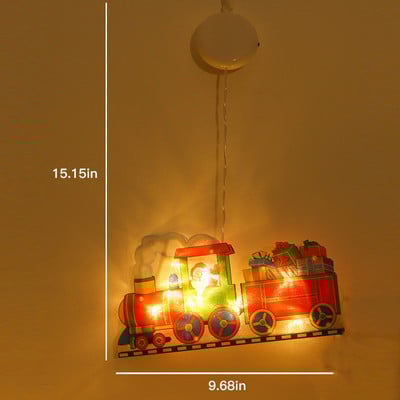 Pom de Crăciun Om de zăpadă Moș Crăciun Lumini suspendate pentru fereastră cu cârlig cu ventuză pentru vacanța de Anul Nou decor interior exterior