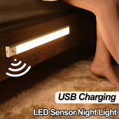 Senzor pokreta Led svjetlo USB punjivi ormarić Bežična noćna svjetiljka Kuhinja Spavaća soba Ormar Zidna svjetla s magnetskom trakom