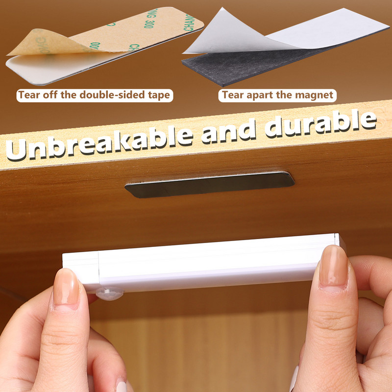 Senzor pokreta Led svjetlo USB punjivi ormarić Bežična noćna svjetiljka Kuhinja Spavaća soba Ormar Zidna svjetla s magnetskom trakom