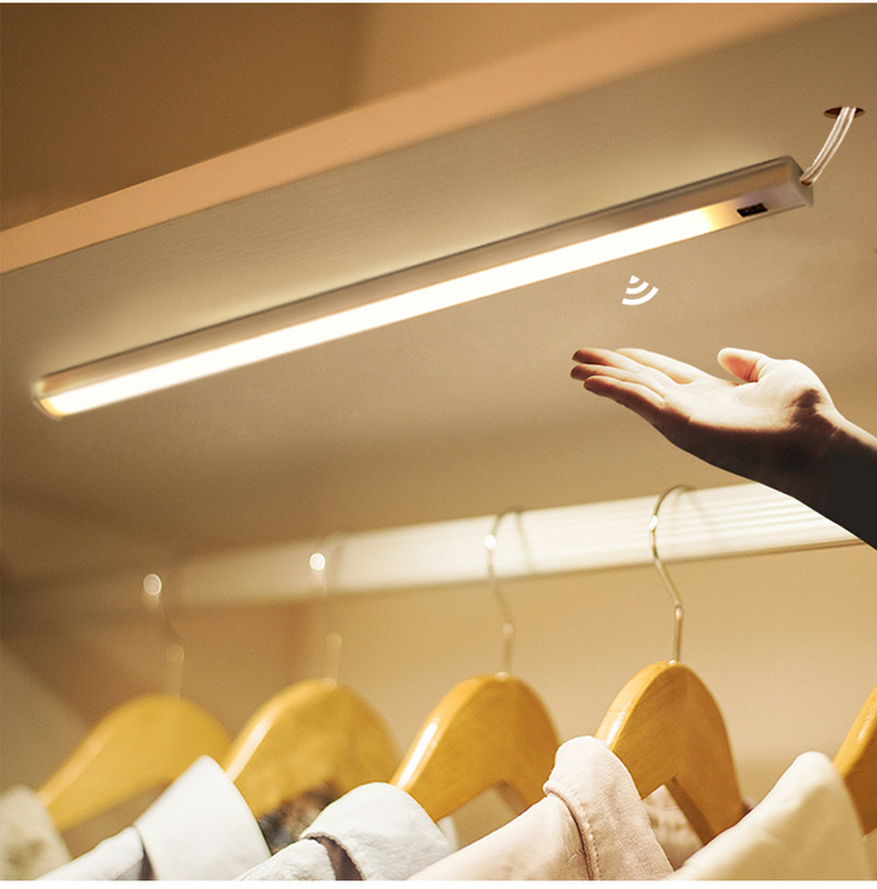 2022 LED ντουλάπι LED με τροφοδοσία LED Φωτιστικό κουζίνας Έξυπνη λάμπα με αισθητήρα χεριού σάρωσης Επιτραπέζιο φωτιστικό υψηλής φωτεινότητας Ανάγνωση διακόσμηση ντουλάπας σπιτιού