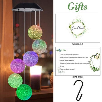 LED Solar Ball Light Πολύχρωμο Wind Chime Light Διακοσμητικό φωτιστικό κήπου για εορταστική διακόσμηση γάμου νεράιδα εξωτερικού χώρου