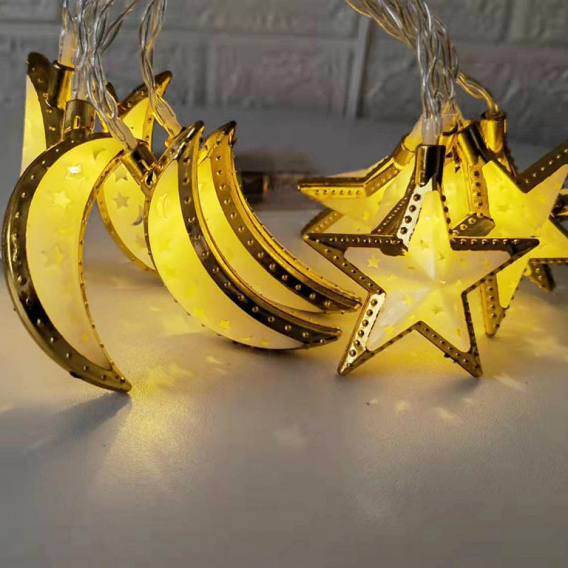 2022 Ramazan Dekorativna svjetla String Led Muslimanska zabava Dekoracija 1.5M10 Svjetla Eid Al-Fitr Kućni aranžman za zabavu