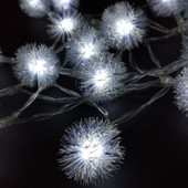 YIYANG sniego kamuolys 2M 20 rutuliukų LED styginių lemputės Kalėdų girliandos vakarėliui, vestuvių dekoravimo blykstė Pasakų lemputės AA baterija