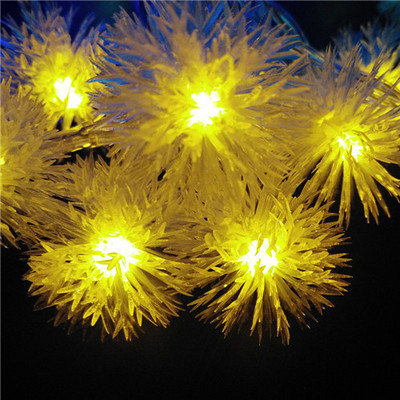 YIYANG sniego kamuolys 2M 20 rutuliukų LED styginių lemputės Kalėdų girliandos vakarėliui, vestuvių dekoravimo blykstė Pasakų lemputės AA baterija