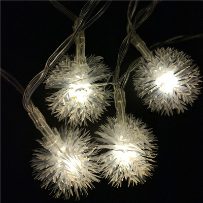 YIYANG sniego kamuolys 2M 20 rutuliukų LED styginių lemputės Kalėdų girliandos vakarėliui, vestuvių dekoravimo blykstė Pasakų lemputės AA baterija