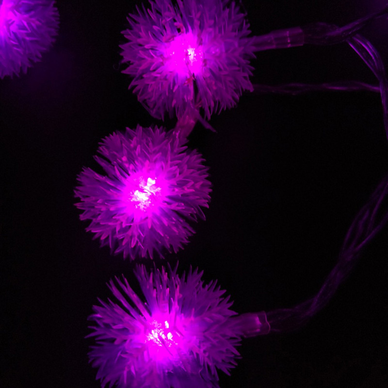 YIYANG sniego kamuolys 2M 20 rutuliukų LED styginių lemputės Kalėdų girliandos vakarėliui, vestuvių dekoravimo blykstė Pasakų lemputės AA baterija