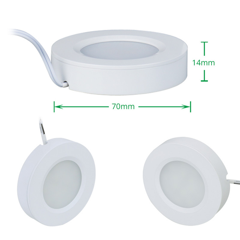 Szekrény alatti lámpák 12V LED-es konyhai szekrény világítás lámpák polc vitrin kerek Puck fény Könyvespolc pult bútor lámpa