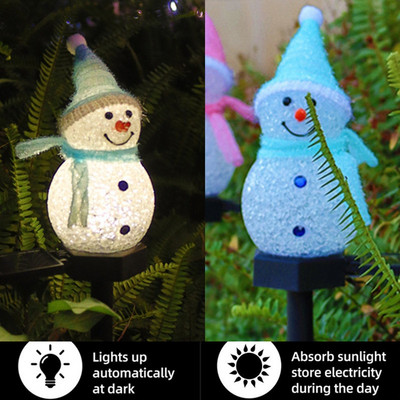 Vanjska solarna svjetla Snjegović Solarna svjetlost Vodootporna ulična vijenac Svjetiljka za travnjak Blagdanska rasvjeta Novogodišnji božićni ukrasi 2023.