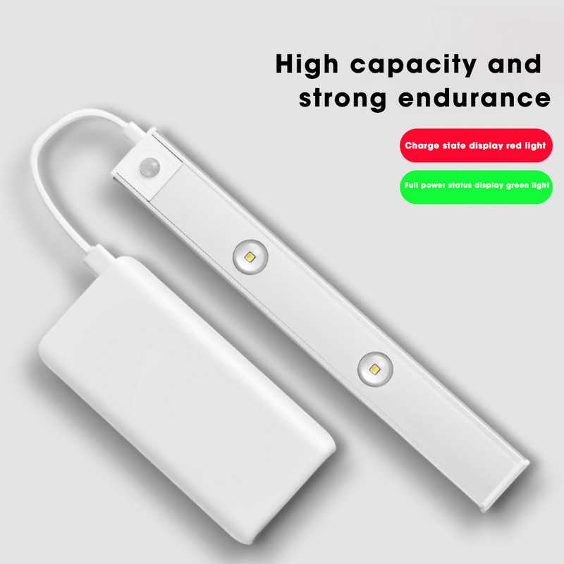 Încărcare USB LED Senzor de mișcare Lumină de noapte fără fir sub dulap ultra subțire Lampă dulap dulap Dormitor Bucătărie Lumini de interior