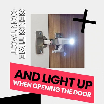 10бр. LED лампа с вътрешна панта под осветлението на шкафа Универсален гардероб Сензорни светлини за шкаф за спалня Кухня Нощна лампа