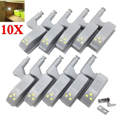 10 tk LED sisemine hingelamp kapi all valgustid Universaalsed riidekapi kapi sensorvalgustid magamistoa köögikapile öölamp