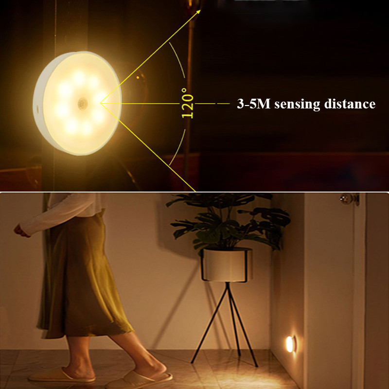 Noćno svjetlo s magnetskim senzorom pokreta LED zidna svjetiljka Inteligentno infracrveno indukcijsko svjetlo Punjiva USB lampa za uštedu energije za spavaću sobu