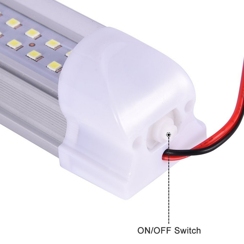 35 cm 5W automobilių LED šviesos juostos 12V spintelių lempos Automobilio vidaus darbo lempos vamzdis su jungikliu furgono sunkvežimio sunkvežimio kemperio valties lubų šviesa