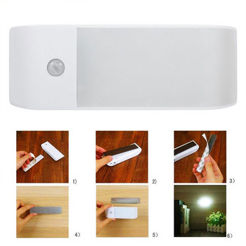 12 Λάμπα LED Night Light Human Body Επαναφορτιζόμενη Ντουλάπα Νυχτερινό Φως USB Αισθητήρας επαγωγής ανιχνευτή κίνησης για υπνοδωμάτιο