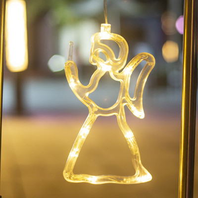 Ziemassvētku rotājumi LED piesūcekņi Gaismas Sniegpārslas Ziemassvētku vecītis Sniegavīrs Mēness feja Kāzu ballītes noformējums Svētku apgaismojums