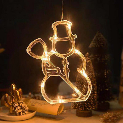Ziemassvētku rotājumi LED piesūcekņi Gaismas Sniegpārslas Ziemassvētku vecītis Sniegavīrs Mēness feja Kāzu ballītes noformējums Svētku apgaismojums