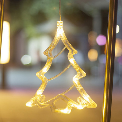 Ziemassvētku rotājumi LED piesūcekņi Gaismas Sniegpārslas Ziemassvētku vecītis Sniegavīrs Mēness feja Kāzu ballītes noformējums Svētku apgaismojums