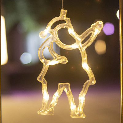 Ziemassvētku rotājumi LED piesūcekņi Gaismas Sniegpārslas Ziemassvētku vecītis Sniegavīrs Mēness feja Kāzu ballītes noformējums Svētku apgaismojums