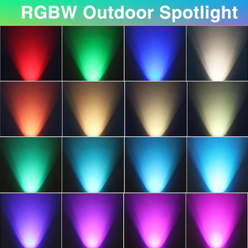 Пейзажна светлина 12V 220V RGB топло бяла LED вградена светлина Външен прожектор с промяна на цвета за градински палуби Дървесна пътека Стълби
