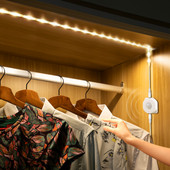 Juhtmeta PIR-liikumisandur LED kapialune valgustus magamistoa voodi öövalgusti DC 12V LED-riba köögikapp garderoobi lampide sisustus