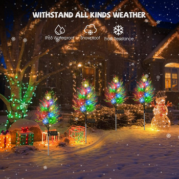 Εξωτερική ηλιακή ενέργεια LED χριστουγεννιάτικο δέντρο με βύσμα φωτιστικό εδάφους Διακοσμημένο φωτιστικό γκαζόν σε διάδρομο κήπου 2023 Πρωτοχρονιάτικο φωτιστικό