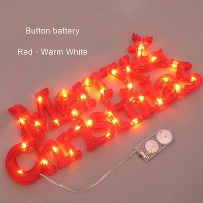 LED Božićna vila Svjetlo Božićno drvce Cvjetni vijenac Dekoracija Gudačko svjetlo Blagdanska Nova godina Sretan Božić Logo Lampica sa slovom