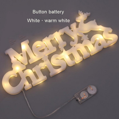 LED Božićna vila Svjetlo Božićno drvce Cvjetni vijenac Dekoracija Gudačko svjetlo Blagdanska Nova godina Sretan Božić Logo Lampica sa slovom