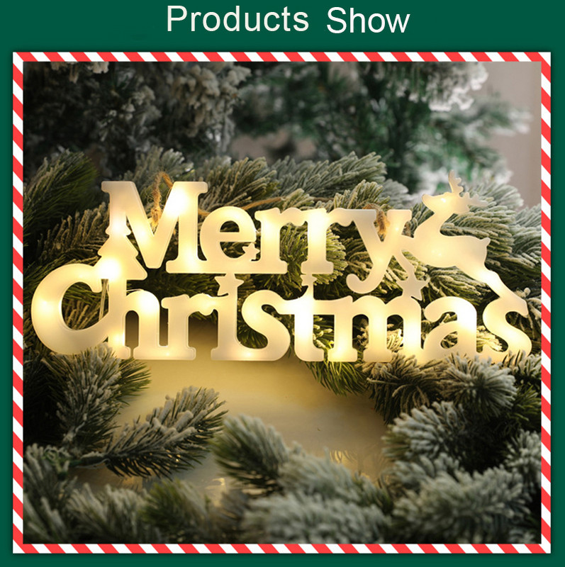 LED Božićna vila Svjetlo Božićno drvce Cvjetni vijenac Dekoracija Gudačko svjetlo Blagdanska Nova godina Sretan Božić Logo Lampica sa slovom