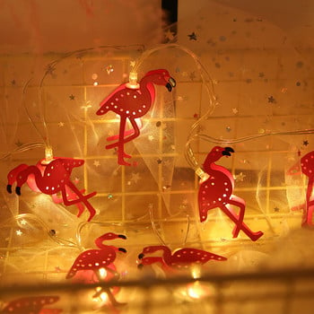 10 LED Ladybug Flamingo String Lights Μπαταρία Γιορτινό Χριστουγεννιάτικο Διακοσμητικό Φωτιστικό Γάμου για Μπαλκόνι σπιτιού Αυλή Κήπο