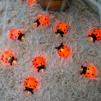 10 LED Ladybug Flamingo String Lights Μπαταρία Γιορτινό Χριστουγεννιάτικο Διακοσμητικό Φωτιστικό Γάμου για Μπαλκόνι σπιτιού Αυλή Κήπο