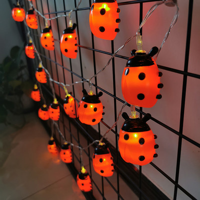 10 LED Ladybug Flamingo String Lights Μπαταρία Γιορτινό Χριστουγεννιάτικο Διακοσμητικό Φωτιστικό Γάμου για Μπαλκόνι σπιτιού Αυλή Κήπο