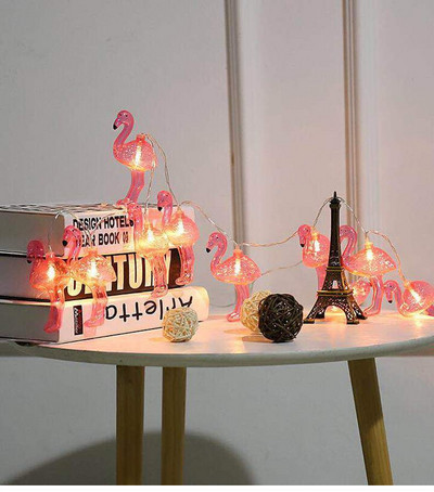 10 LED Ladybug Flamingo String Lights Μπαταρία Γιορτινό Χριστουγεννιάτικο Διακοσμητικό Φωτιστικό Γάμου για Μπαλκόνι σπιτιού Αυλή Κήπο