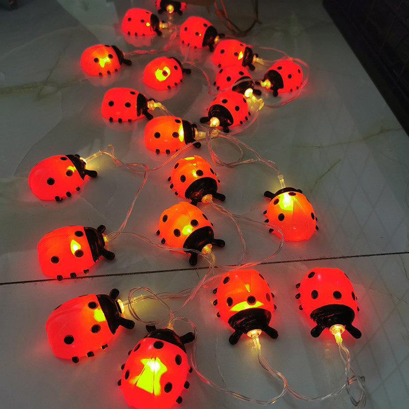 10 LED Ladybug Flamingo String Lights Μπαταρία Γιορτινό Χριστουγεννιάτικο Διακοσμητικό Φωτιστικό Γάμου για Μπαλκόνι σπιτιού Αυλή Κήπο