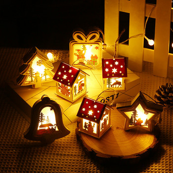 Χριστουγεννιάτικα στολίδια Ξύλινα στολίδια Κρεμαστά καμπίνας Λαμπερά στολίδια χριστουγεννιάτικου δέντρου Χριστουγεννιάτικα στολίδια για το σπίτι