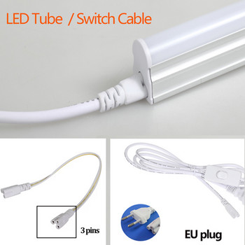 US EU Кабел за превключване T5 T8 LED конектор за тръбна лампа 3 пина 30CM 50CM 180CM Трифазен двукраен свързващ