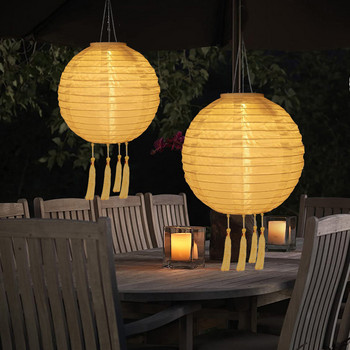 1-2PCS Лампи за слънчеви фенери Външен водоустойчив найлонов висящ фенер Китайски традиционен орнамент за фестивален декор на ресторант