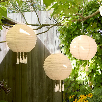 1-2PCS Лампи за слънчеви фенери Външен водоустойчив найлонов висящ фенер Китайски традиционен орнамент за фестивален декор на ресторант