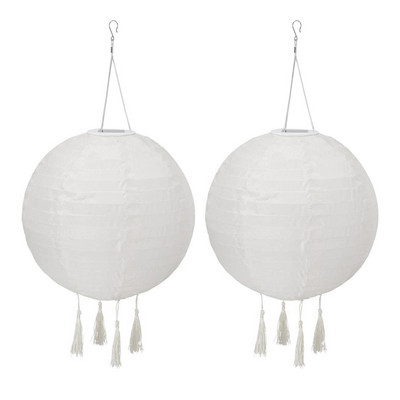 1-2 vnt saulės žibintų lempos lauko vandeniui atsparus nailoninis kabantis žibintas, tradicinis kinų ornamentas restorano festivalio dekoravimui