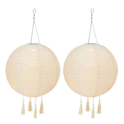 1-2 vnt saulės žibintų lempos lauko vandeniui atsparus nailoninis kabantis žibintas, tradicinis kinų ornamentas restorano festivalio dekoravimui