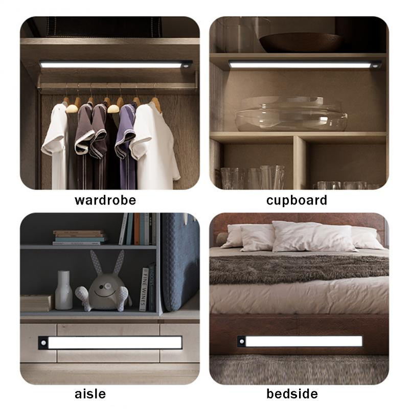 Ultra tanke svjetiljke za ormar Kreativni senzor pokreta Aluminijska led noćna svjetiljka Ručna svjetiljka za čišćenje Led ispod ormarića Svjetlo za kućanstvo