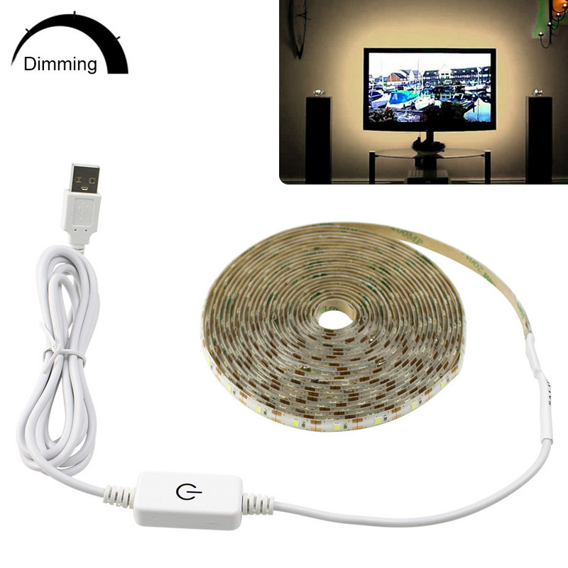 5V USB tápfeszültség led lámpa szalag szabályozható érintésérzékelő LED szekrény alatti világítás HDTV TV asztali számítógép képernyő háttérvilágítás szekrény konyha A1