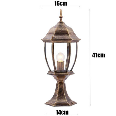 Europietiško stiliaus lauko vandeniui atspari tvoros kolonos galvos lempa namų vartai vila lauko sodas vidinis kiemas koloninis sieninis žibintas