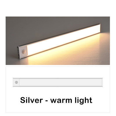 Ultravékony LED világító szekrény világítás PIR mozgásérzékelő led USB újratölthető fekete alumínium konyhai szekrények világítás LED világítás