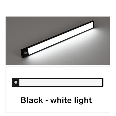 Ultravékony LED világító szekrény világítás PIR mozgásérzékelő led USB újratölthető fekete alumínium konyhai szekrények világítás LED világítás