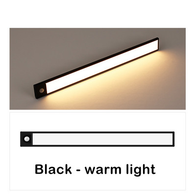 Ultravékony LED világító szekrény világítás PIR mozgásérzékelő led USB újratölthető fekete alumínium konyhai szekrények világítás LED világítás