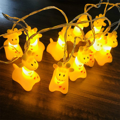 1,5 M 10 LED-uri lumini cu animale drăguțe șir de desene animate hipopotami unicorn girafă hipopotam veveriță LED zână pentru copii Cadouri de vacanță
