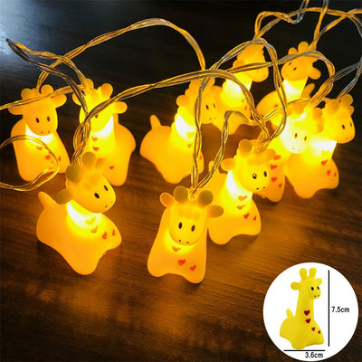1,5M 10LED aranyos állati fényfüzér Rajzfilm Víziló Egyszarvú Zsiráf Víziló Mókus LED Tündérlámpa Gyerekeknek Ünnepi ajándékok