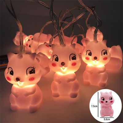 1,5M 10LED aranyos állati fényfüzér Rajzfilm Víziló Egyszarvú Zsiráf Víziló Mókus LED Tündérlámpa Gyerekeknek Ünnepi ajándékok