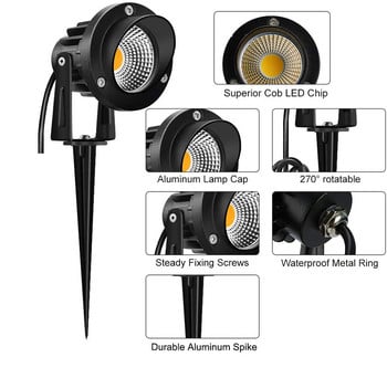 LED пейзажно осветление 3W 9W 12w Външни прожектори Шипов прожектор DC12V 110V 220V Градинска тревна лампа IP65 RGB