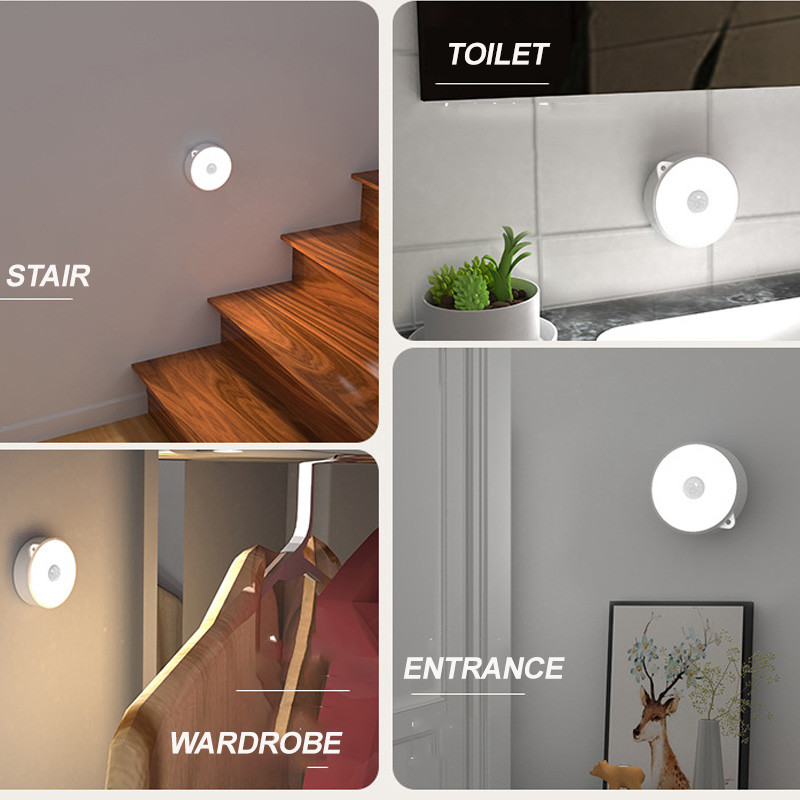 USB Επαναφορτιζόμενος αισθητήρας κίνησης Led κάτω από την ντουλάπα Φώτα νύχτας για ντουλάπα υπνοδωματίου Κουζίνα Led φωτιστικά τοίχου